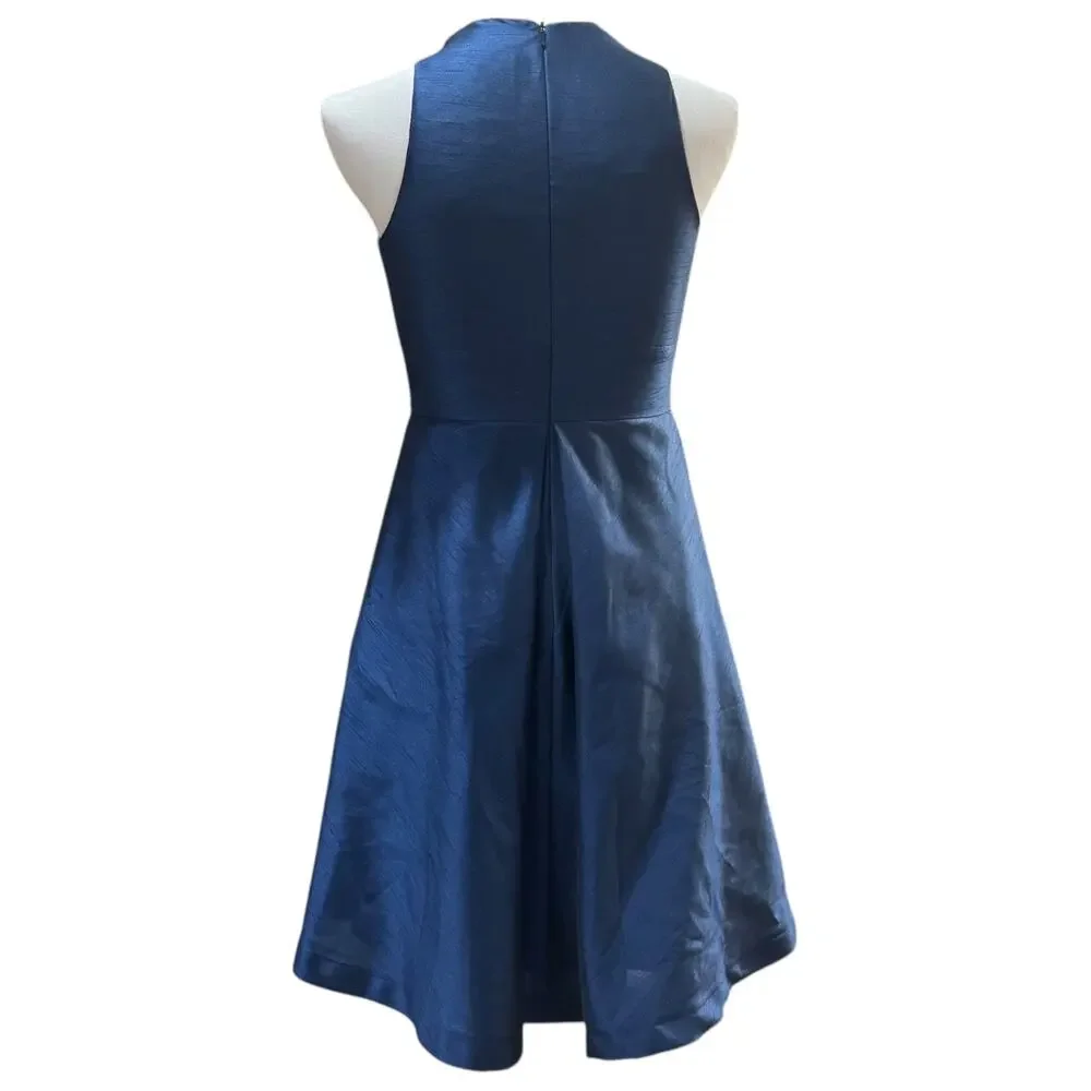 Alfred Sung Sleeveless V-Neck Mini Dress Midnight Blue 6